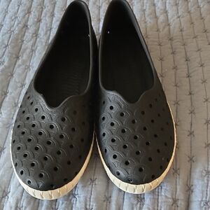 Skechers Black and White Slip-On Flats